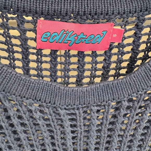 Edikted Seeing Stars Oversized Knit Sweater Blue Size Small - Picture 6 of 9